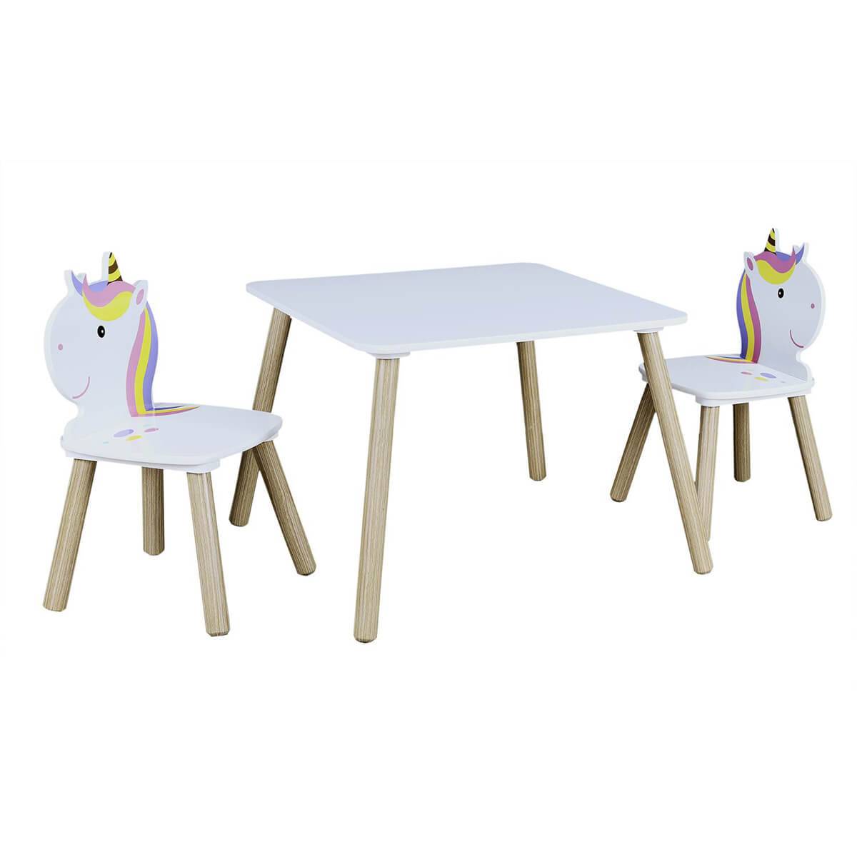 Ensemble Table et 2 Chaises Enfant Motif Licorne - UNICORN - Image 1