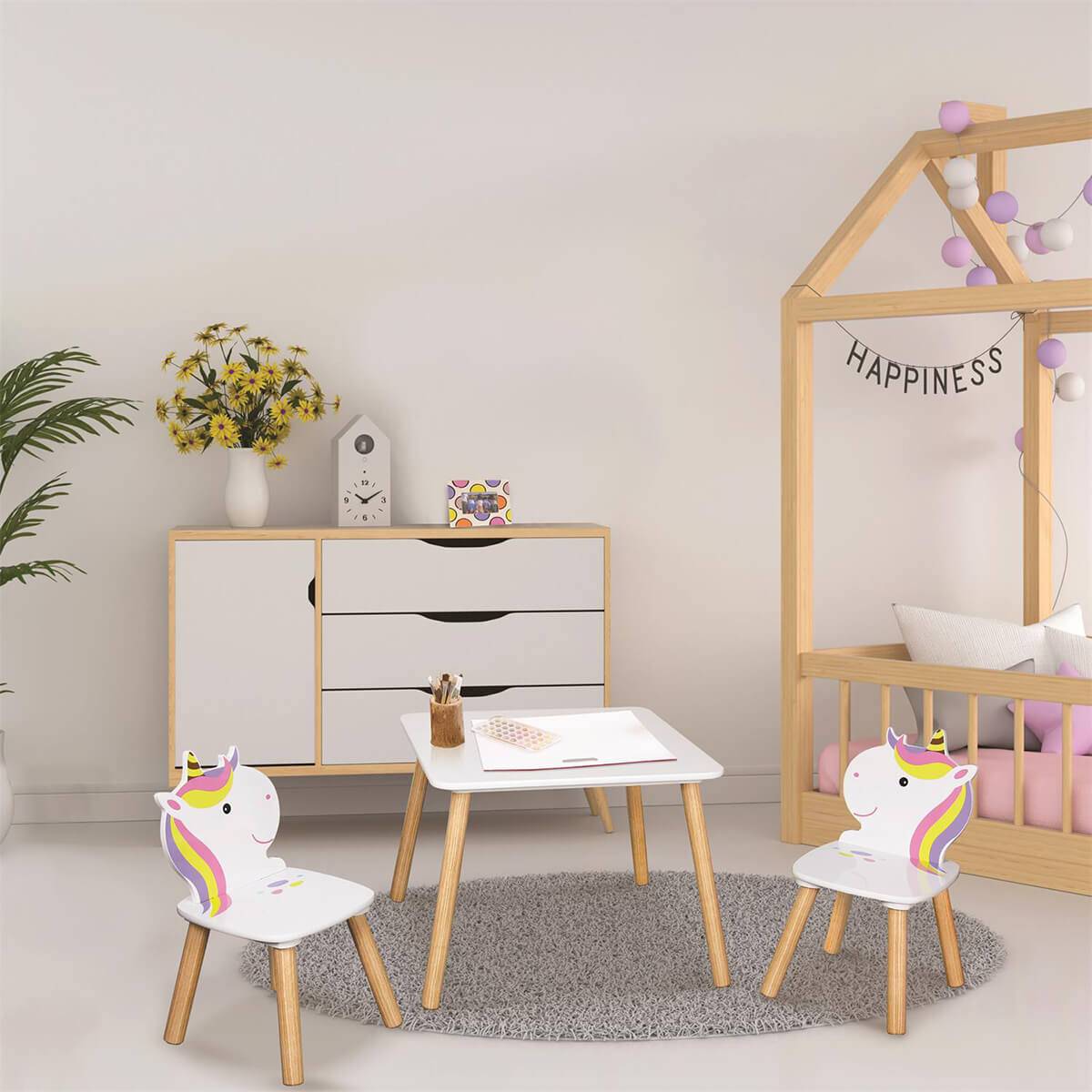 Ensemble Table et 2 Chaises Enfant Motif Licorne - UNICORN - Image 2