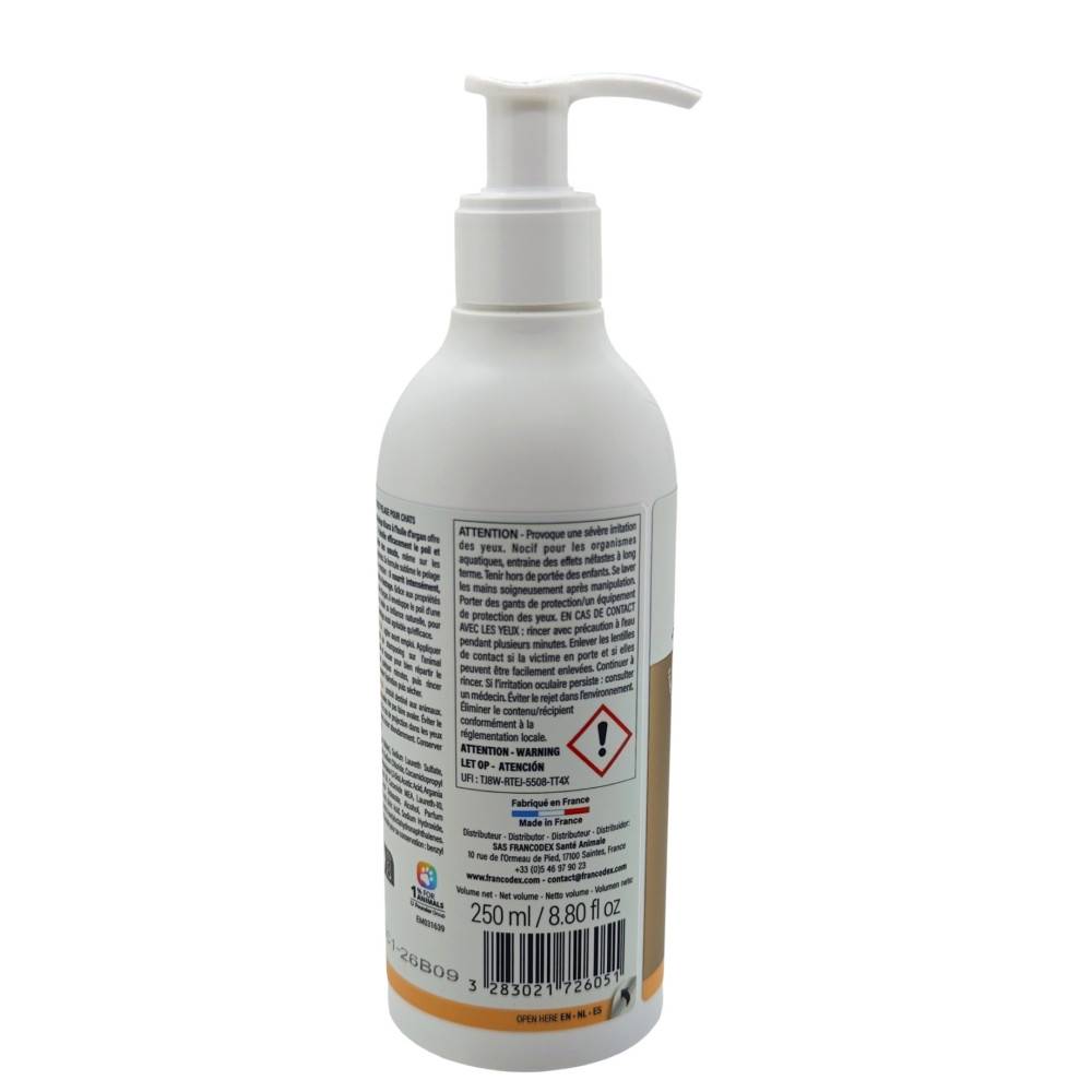 Francodex - Shampooing Khara Tout Pelage à l'Huile d'Argan - Chat - 250 ml - Image 3