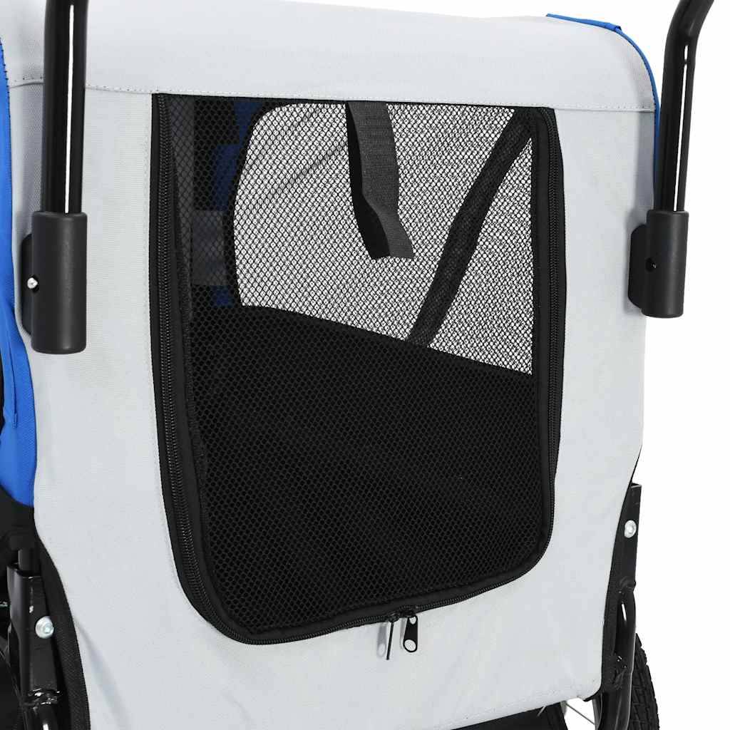 Vidaxl - Remorque de vélo pour chiens et poussette 2-en-1 gris et bleu vidaXL 91763 - Imagen 5