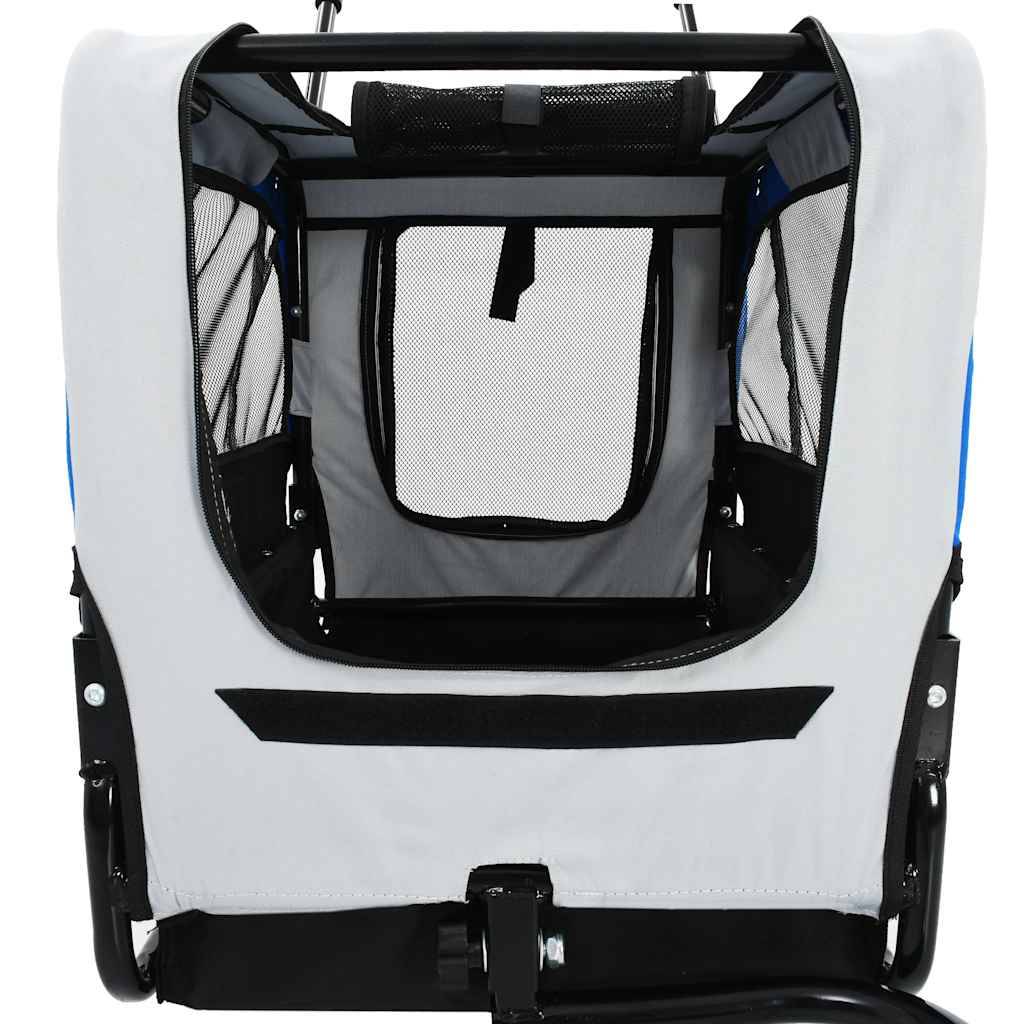 Vidaxl - Remorque de vélo pour chiens et poussette 2-en-1 gris et bleu vidaXL 91763 - Imagen 4