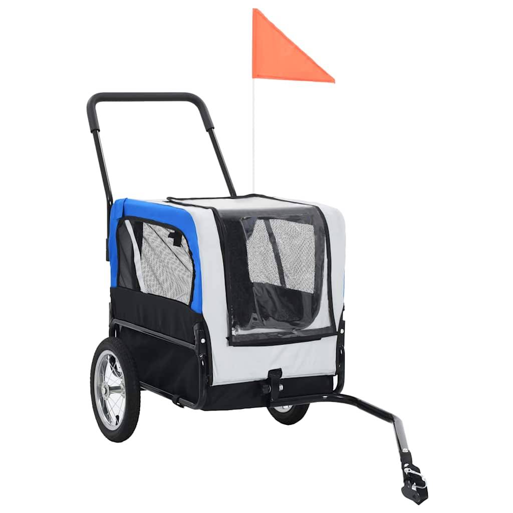 Vidaxl - Remorque de vélo pour chiens et poussette 2-en-1 gris et bleu vidaXL 91763 - Imagen 2