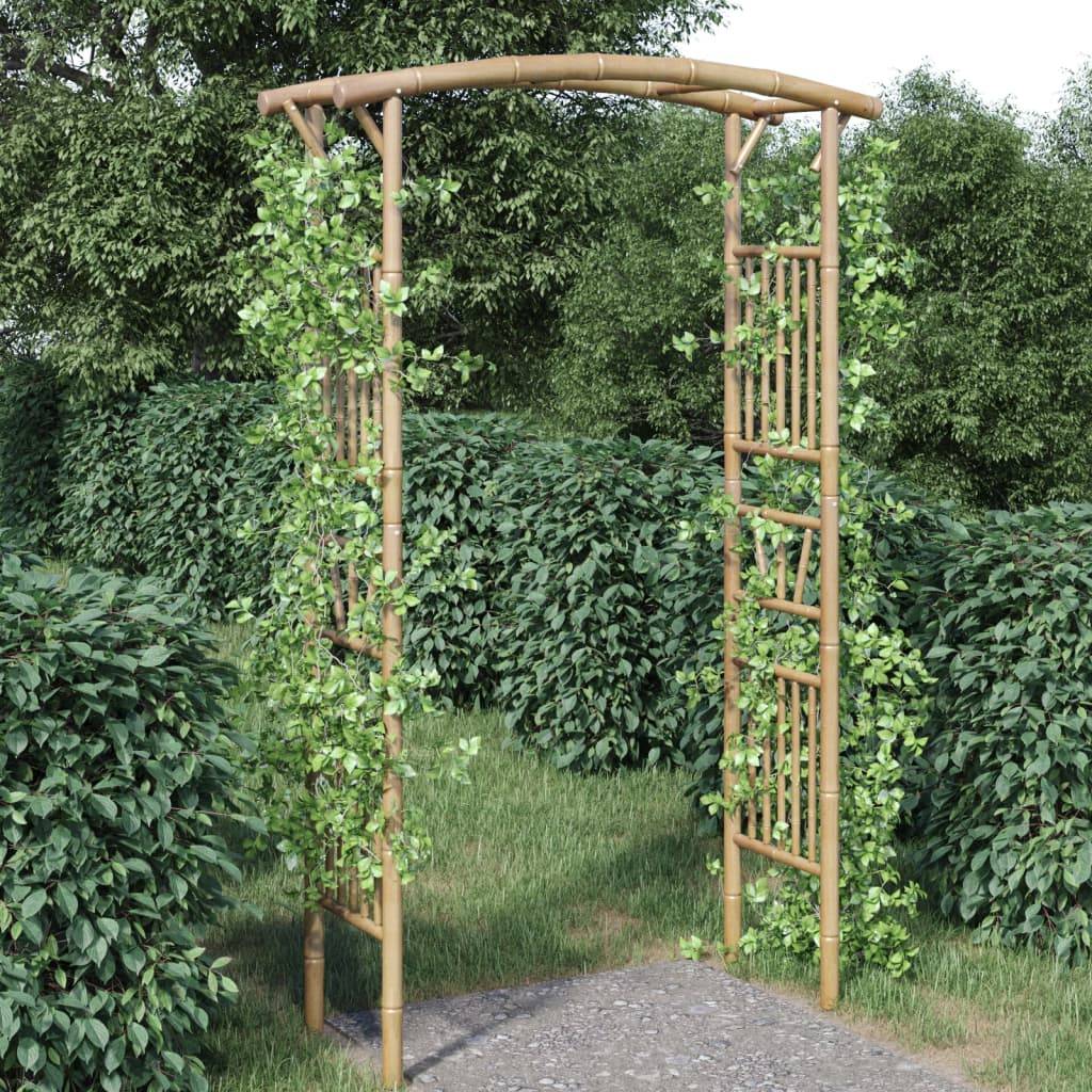 Arche Rosiers Bambou Naturel Tonnelle Jardin Style Rustique Résistant Intempéries 118cm - ComfortXL Outdoor Living - Image 1