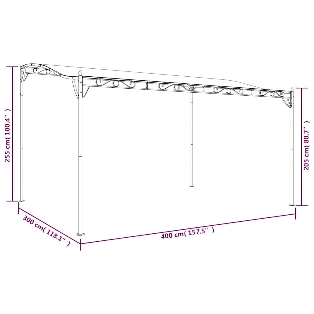 Store banne | Auvent crème 4x3 m 180 g/m² tissu et acier Maison Chic - Image 9