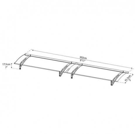 Canopia by Palram - Canopia Marquise de porte Aquila Gris 412 X 91.5 - Imagen 9