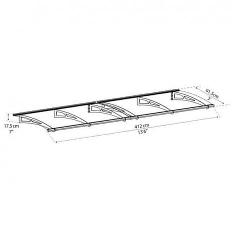 Canopia by Palram - Canopia Marquise de porte Aquila Gris 412 X 91.5 - Imagen 10