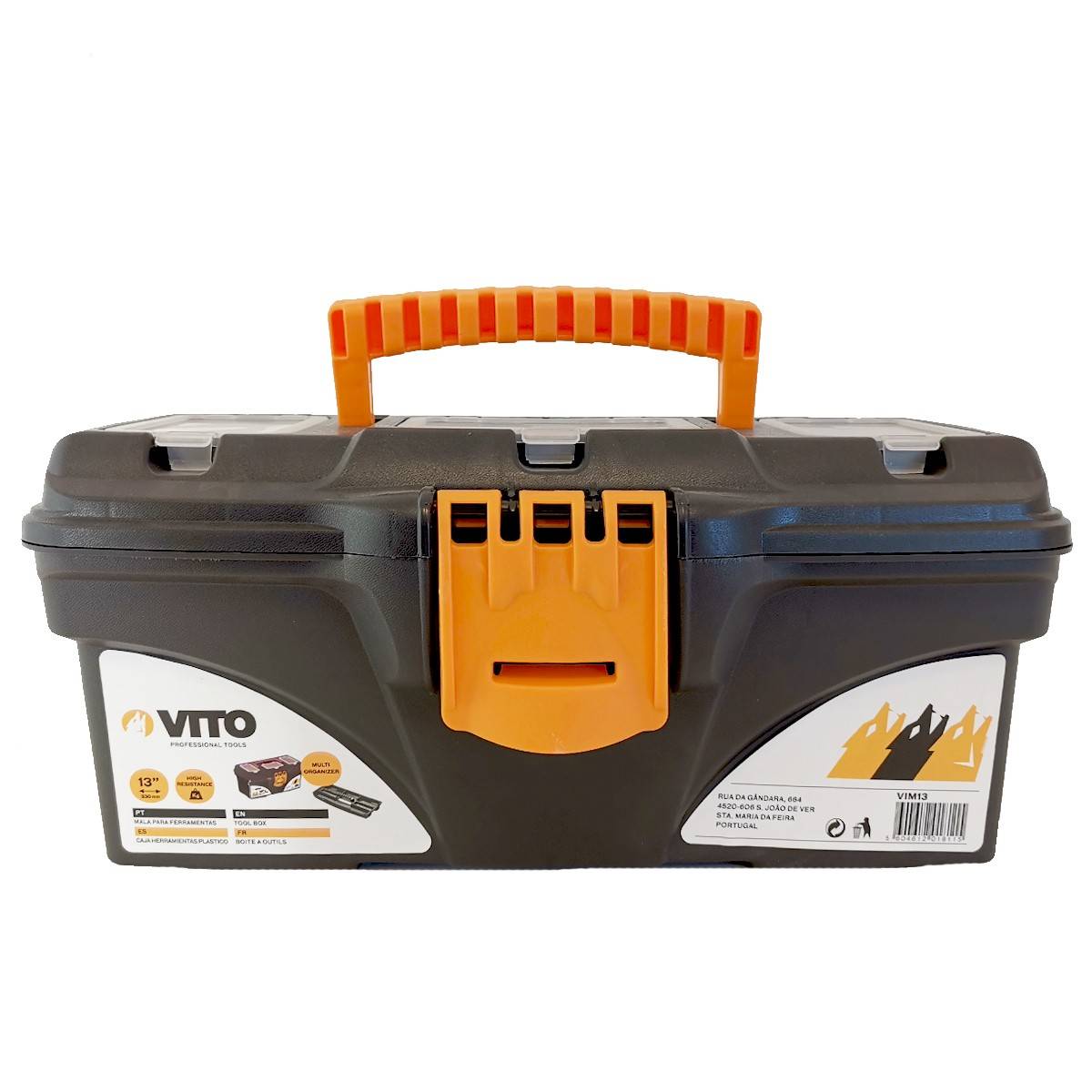 Boite à outils 13" Mallette de bricolage 320 x 165 x 136 mm 3 organiseurs et porte outils Amovible VITO - Imagen 1