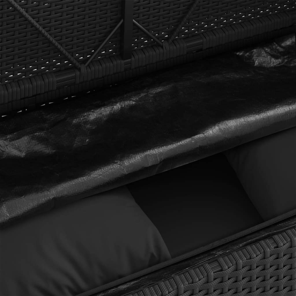 Banc de jardin | Banquette De Jardin | Banc Extérieur avec coussins noir résine tressée Maison Chic - Image 9