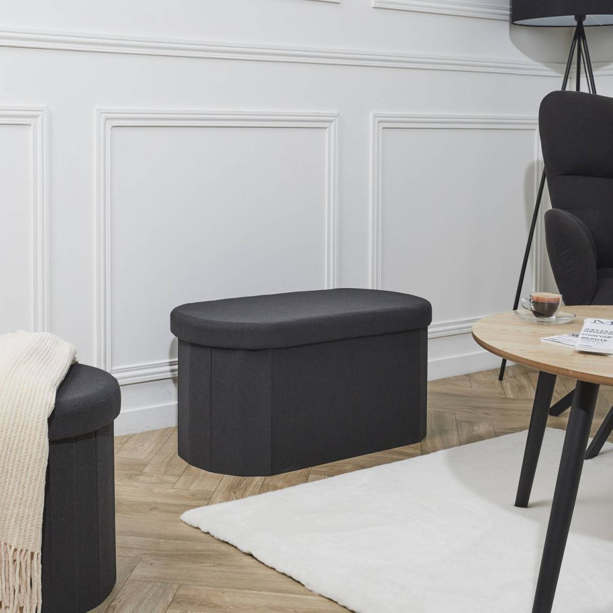 The Home Deco Factory - Coffre banc pliable en tissu Pills - Image 5