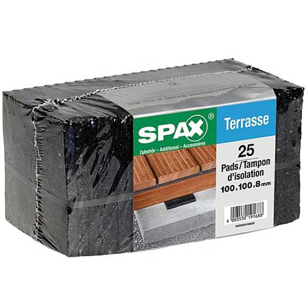 Lot de 25 tampons d'isolation SPAX - 100x100x8mm - 5000009186609 - Imagen 1