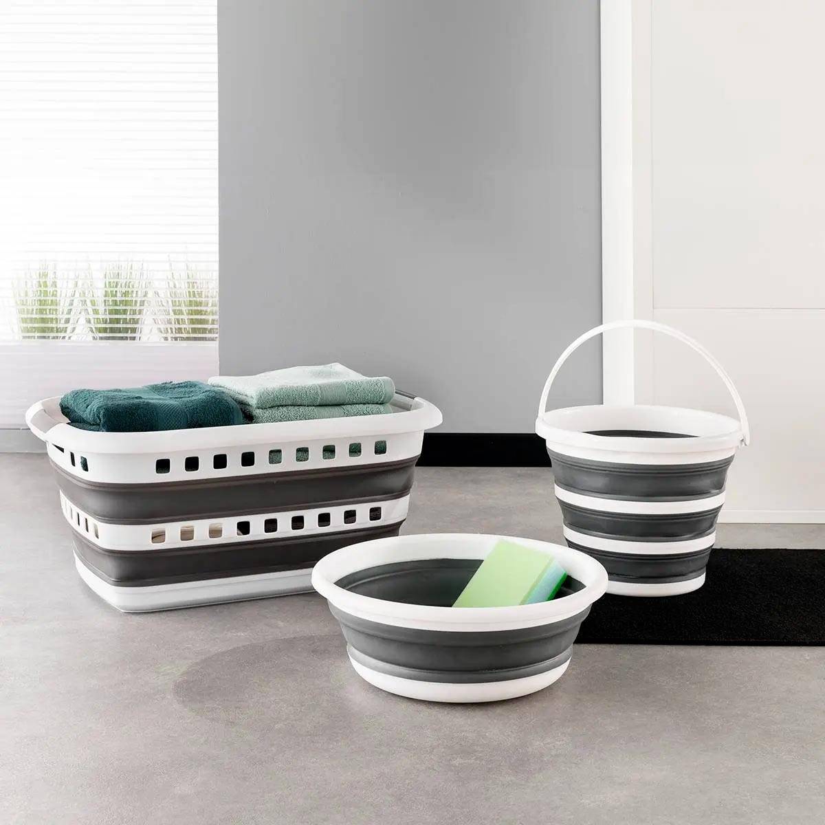 Seau Pliable 10L "Bucket" 32cm Gris - Image 3