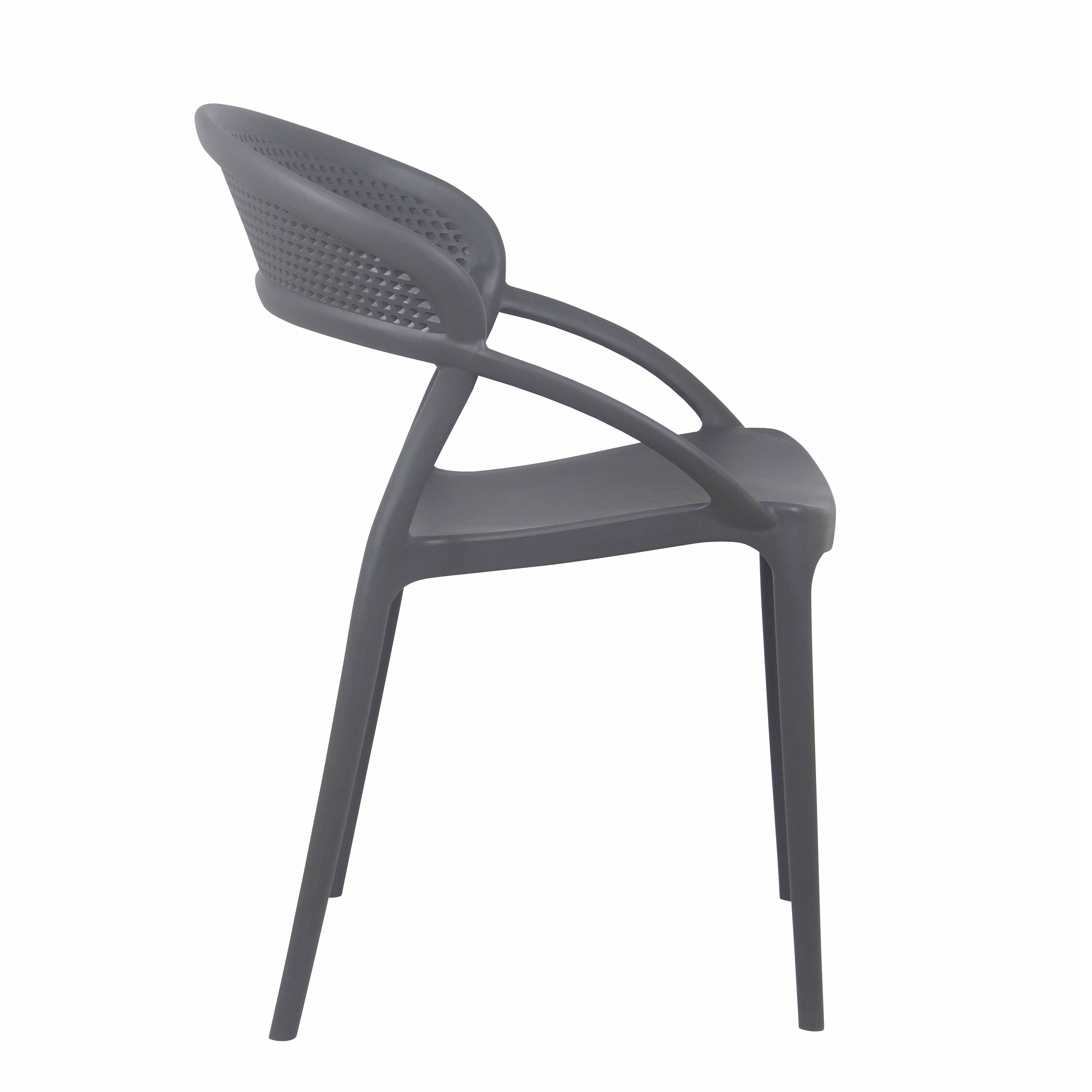 Oviala - Lot de 4 chaises de terrasse grises Madrid - Oviala - Image 4