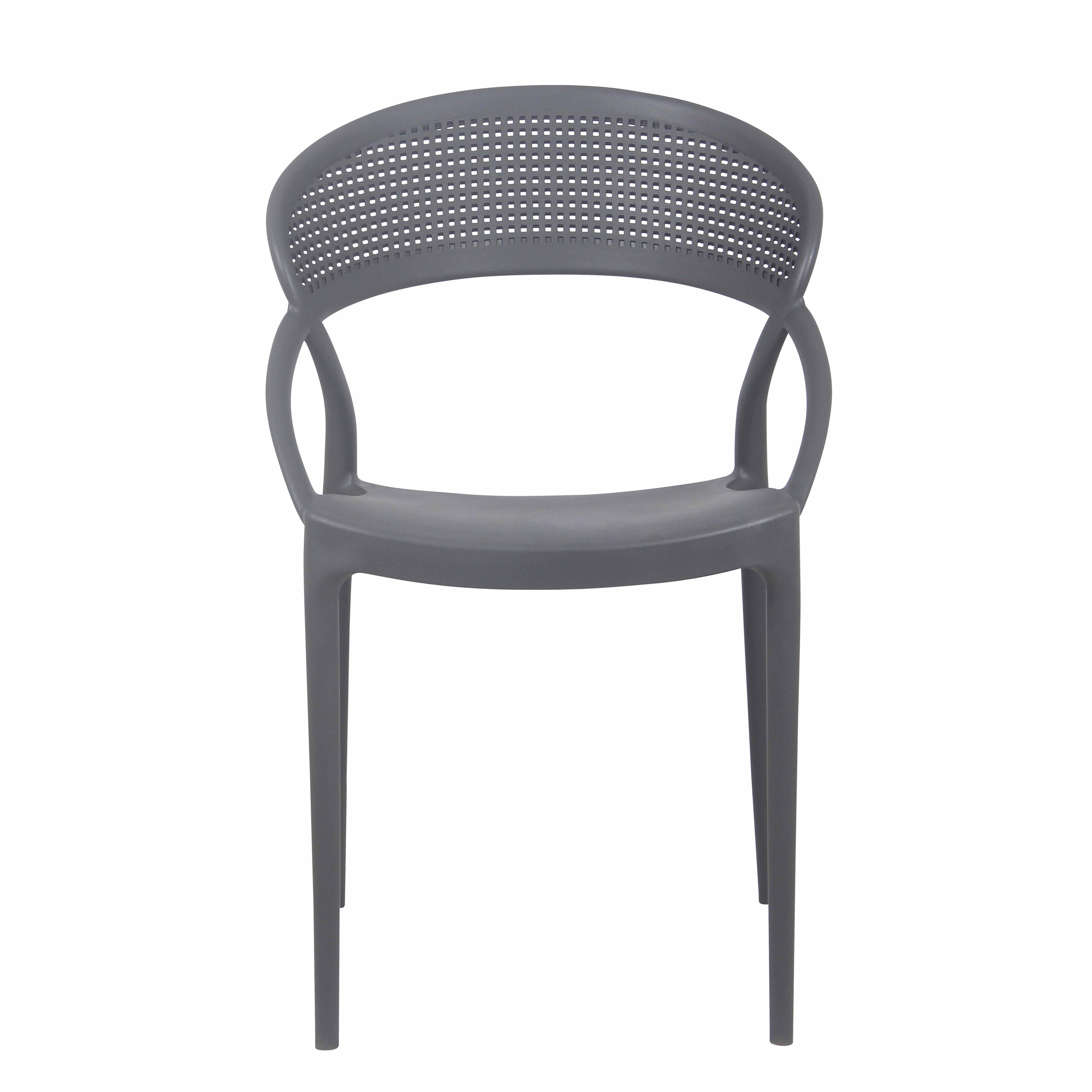 Oviala - Lot de 4 chaises de terrasse grises Madrid - Oviala - Image 3