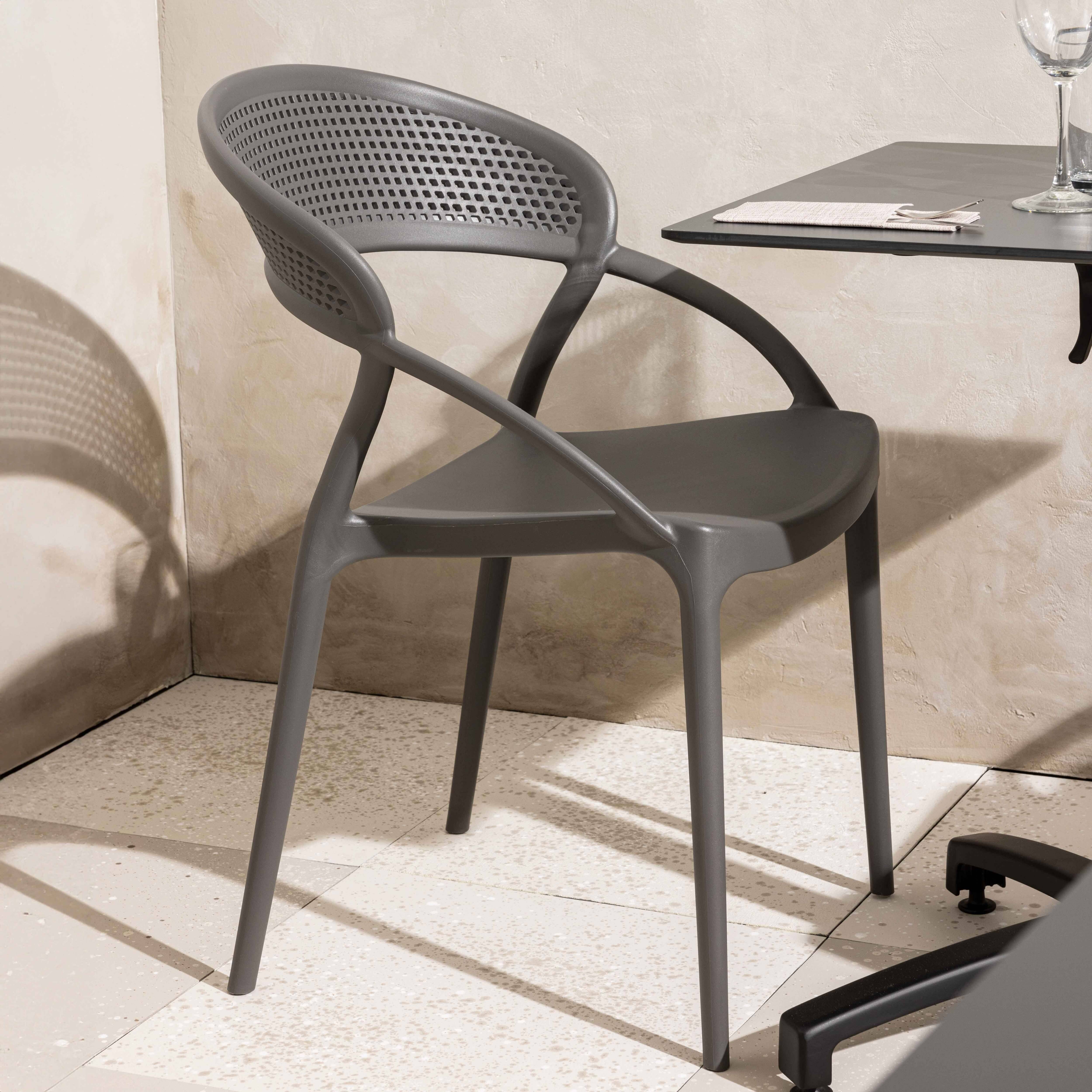 Oviala - Lot de 4 chaises de terrasse grises Madrid - Oviala - Image 5