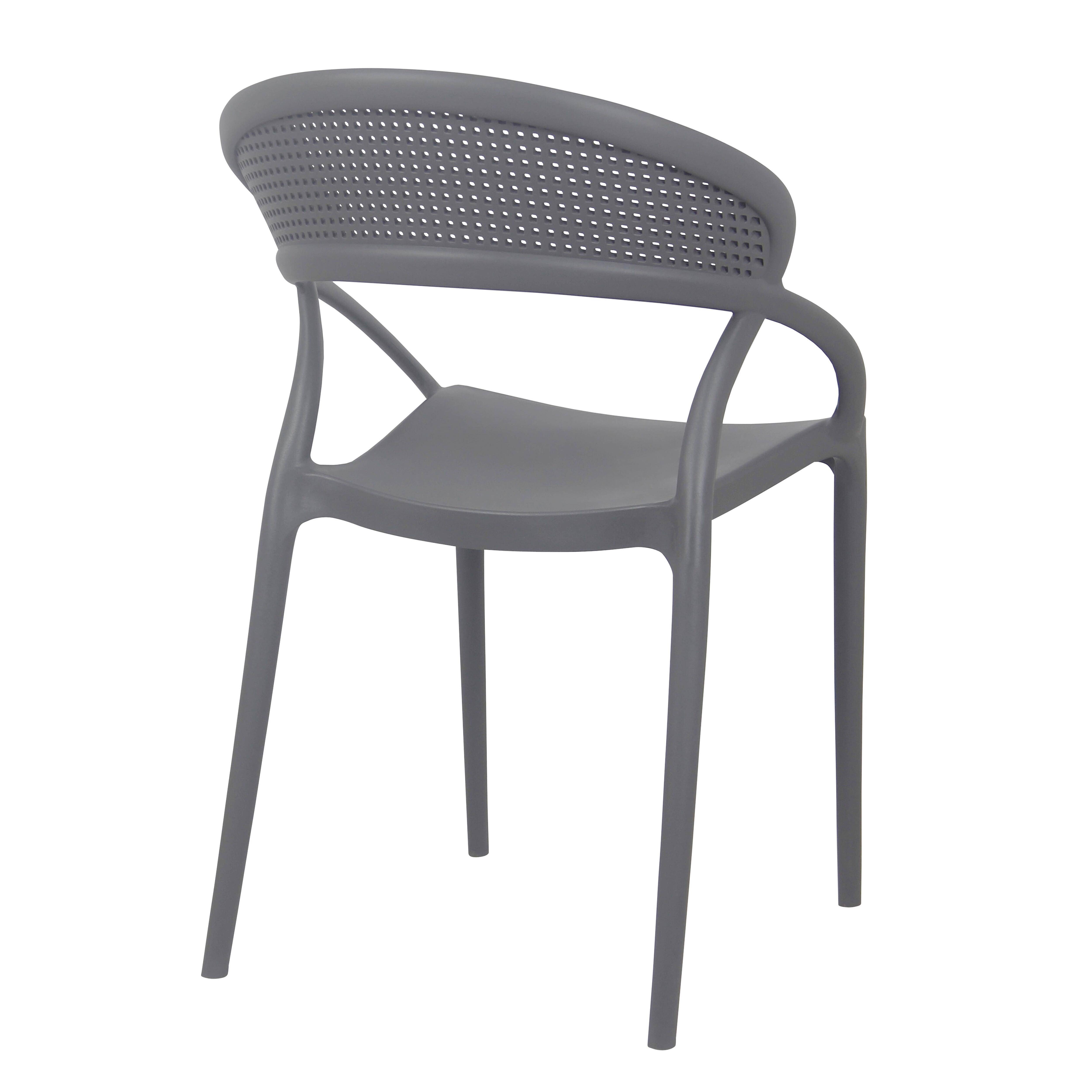 Oviala - Lot de 4 chaises de terrasse grises Madrid - Oviala - Image 2