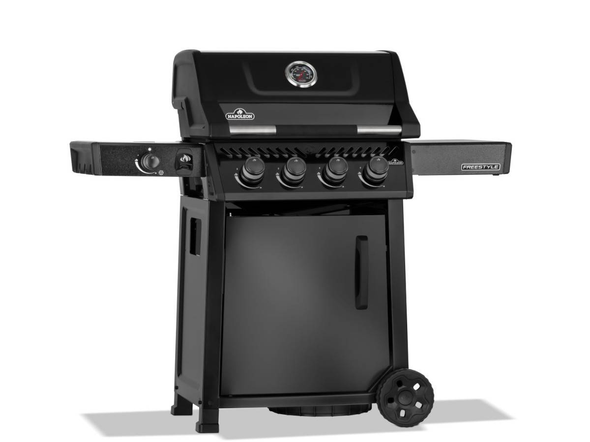 Napoleon - Barbecue gaz Freestyle 425 noir 4 brûleurs + 1 réchaud latéral + Rôtissoire + Plateau charbon - Napoléon - Image 6