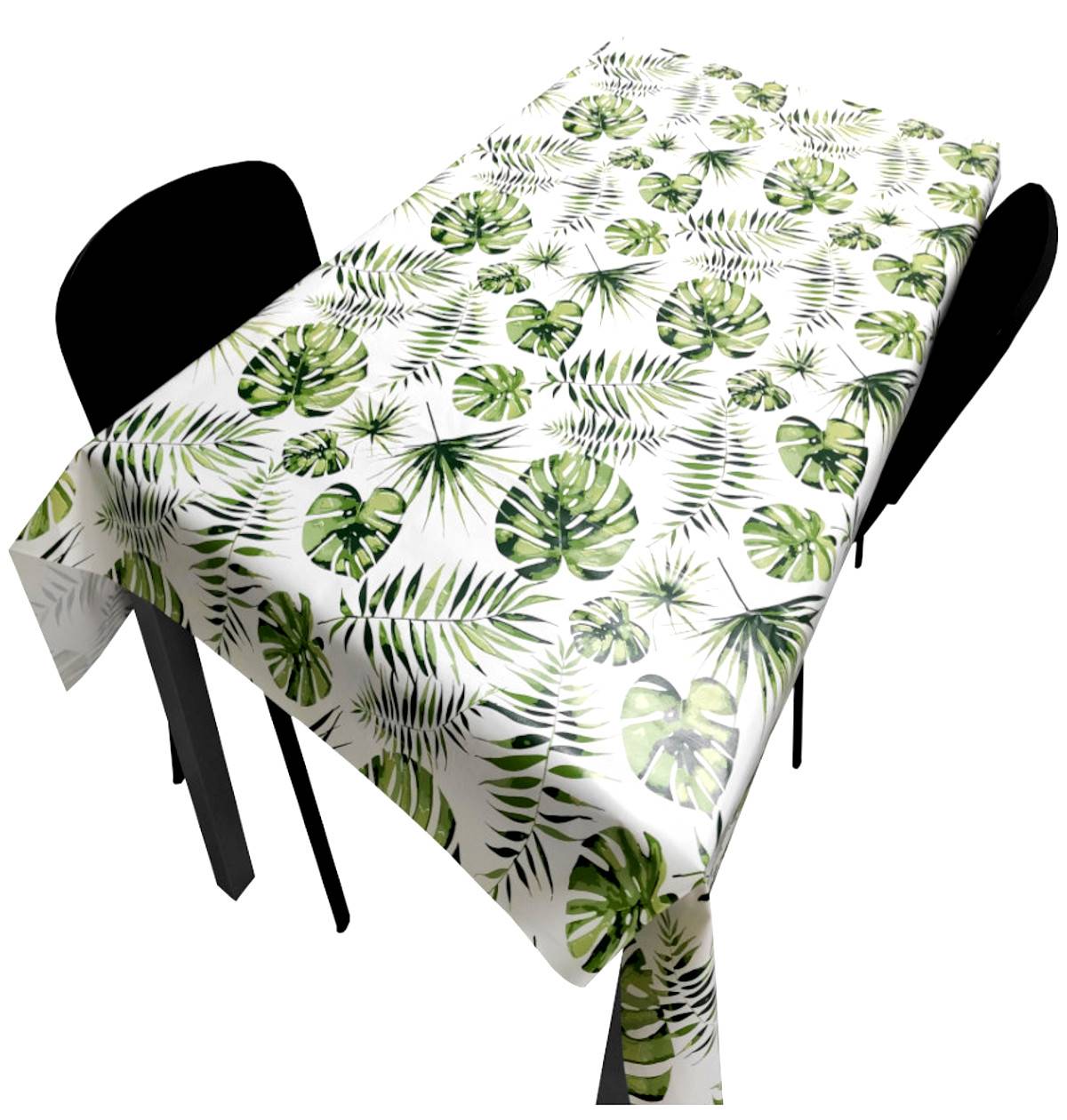 Nappe Composition PVC Base Polyester Anti-taches Feuille Cœur Taille 140X250 CM - Imagen 1