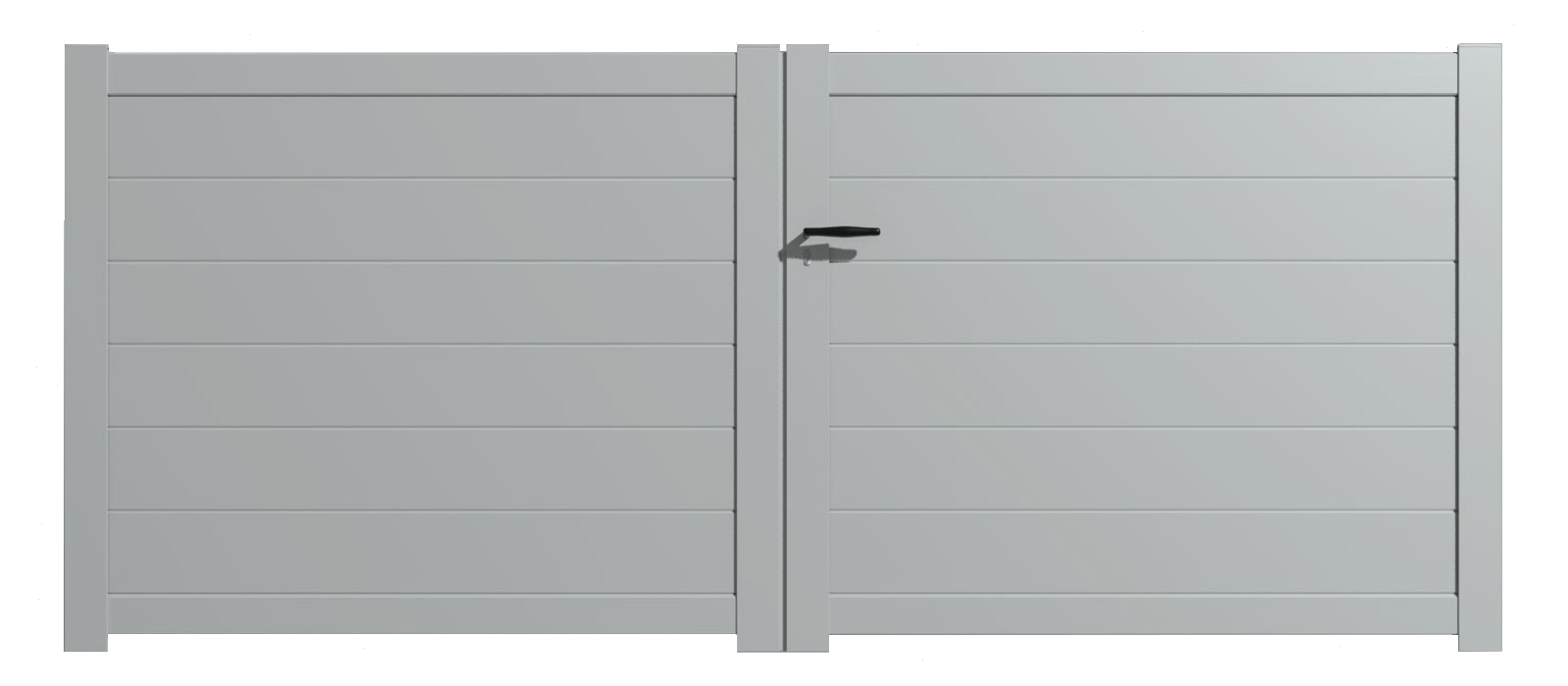 Portail Packit - Portail alu battant plein en kit dim. L.3000 (entre piliers) X H.1700 mm  Gris Lumière (RAL 7035)