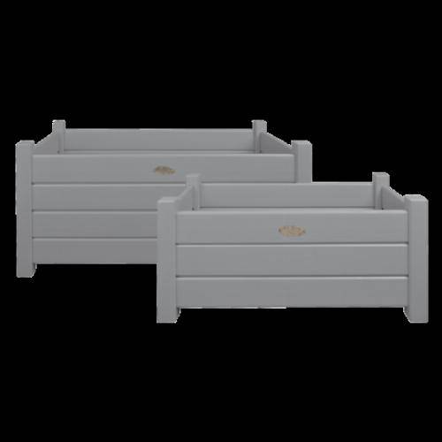 Esschert Design - Bacs à fleurs rectangulaires (lot de 2) - Blanc - Imagen 1