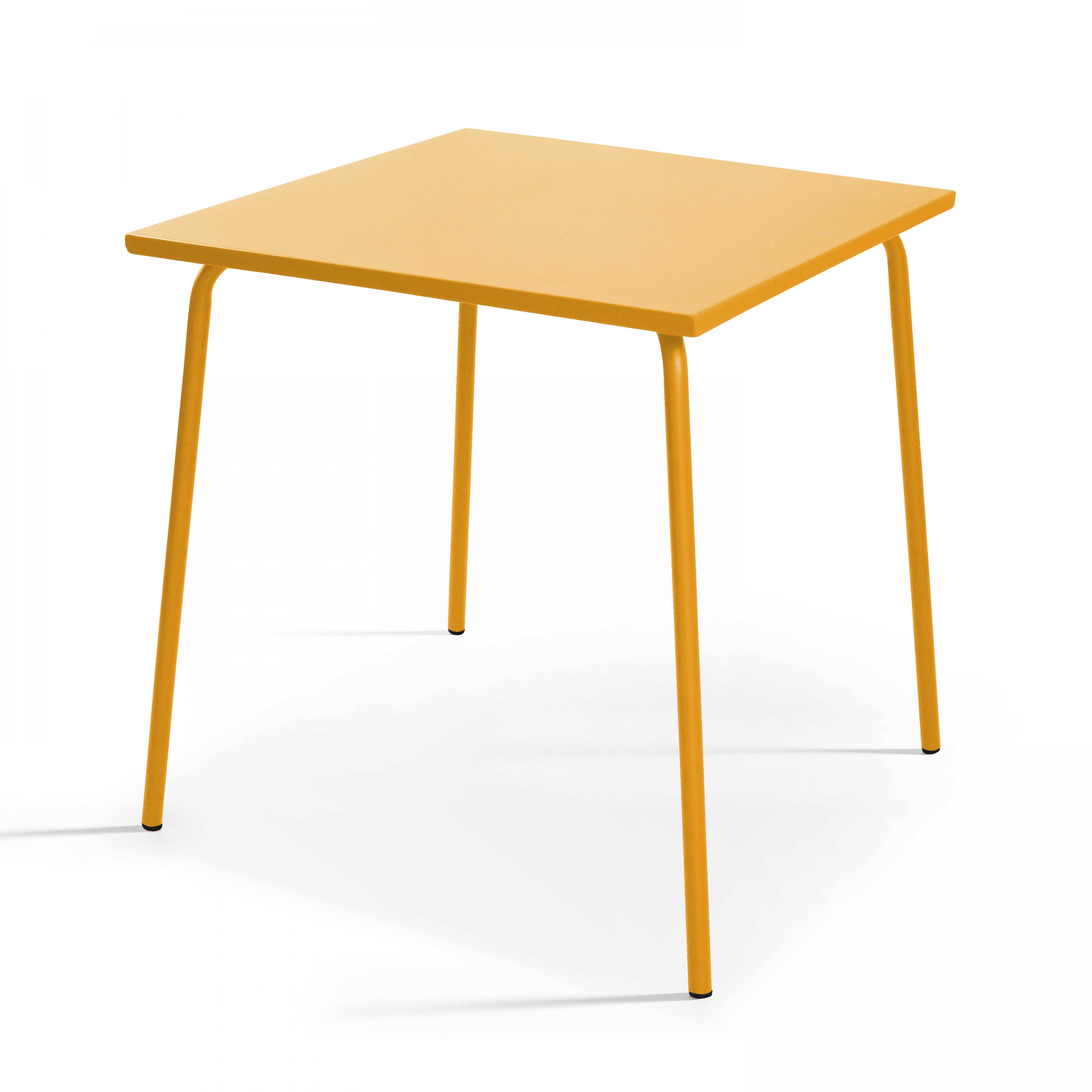 Oviala - Ensemble table de terrasse et 4 chaises en métal jaune Palavas - Oviala - Imagen 2