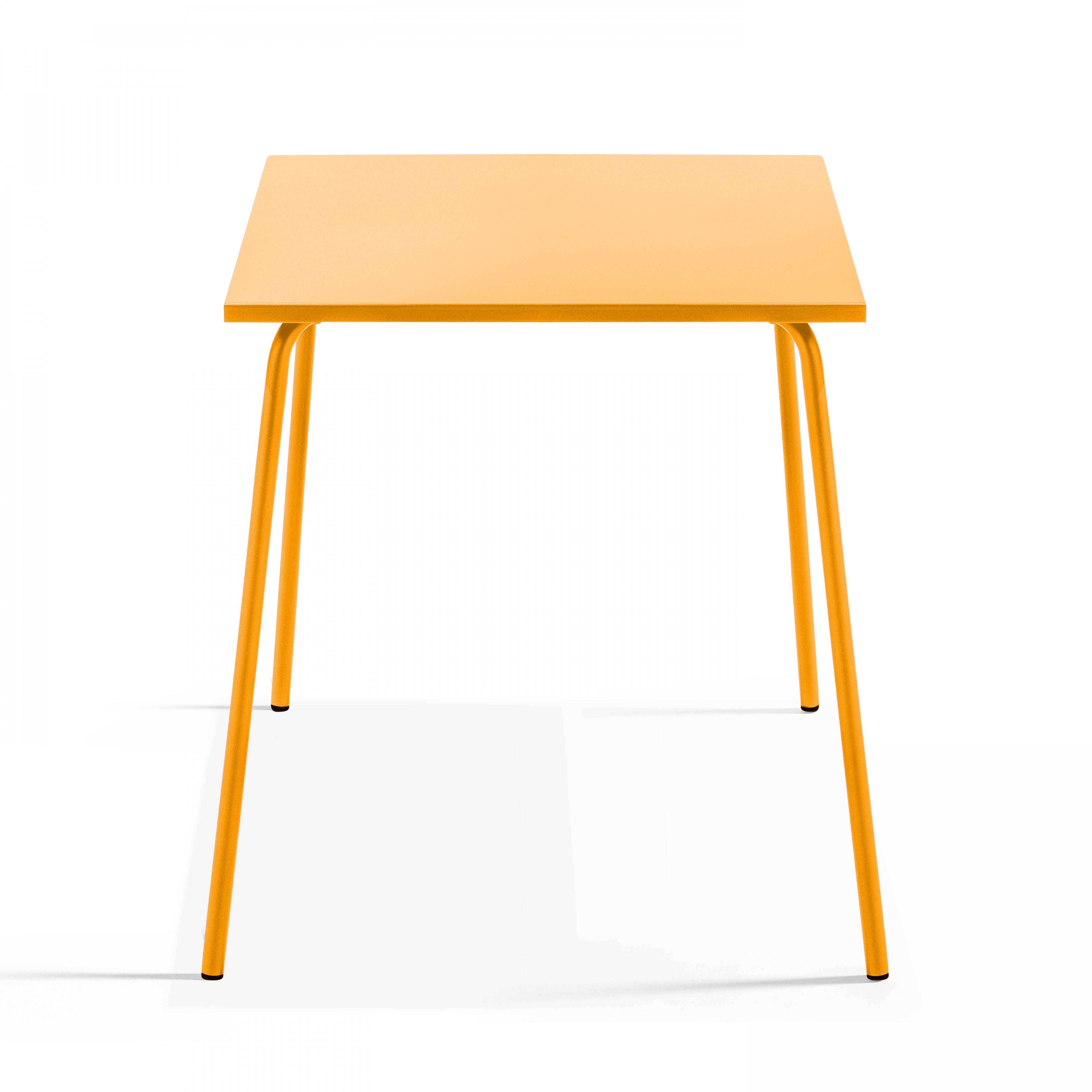 Oviala - Ensemble table de terrasse et 4 chaises en métal jaune Palavas - Oviala - Imagen 3