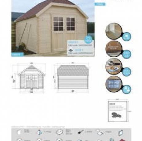 Abri de jardin LIMERICK en bois 10 m², Toiture Shingle gris, Plancher Non - Imagen 4