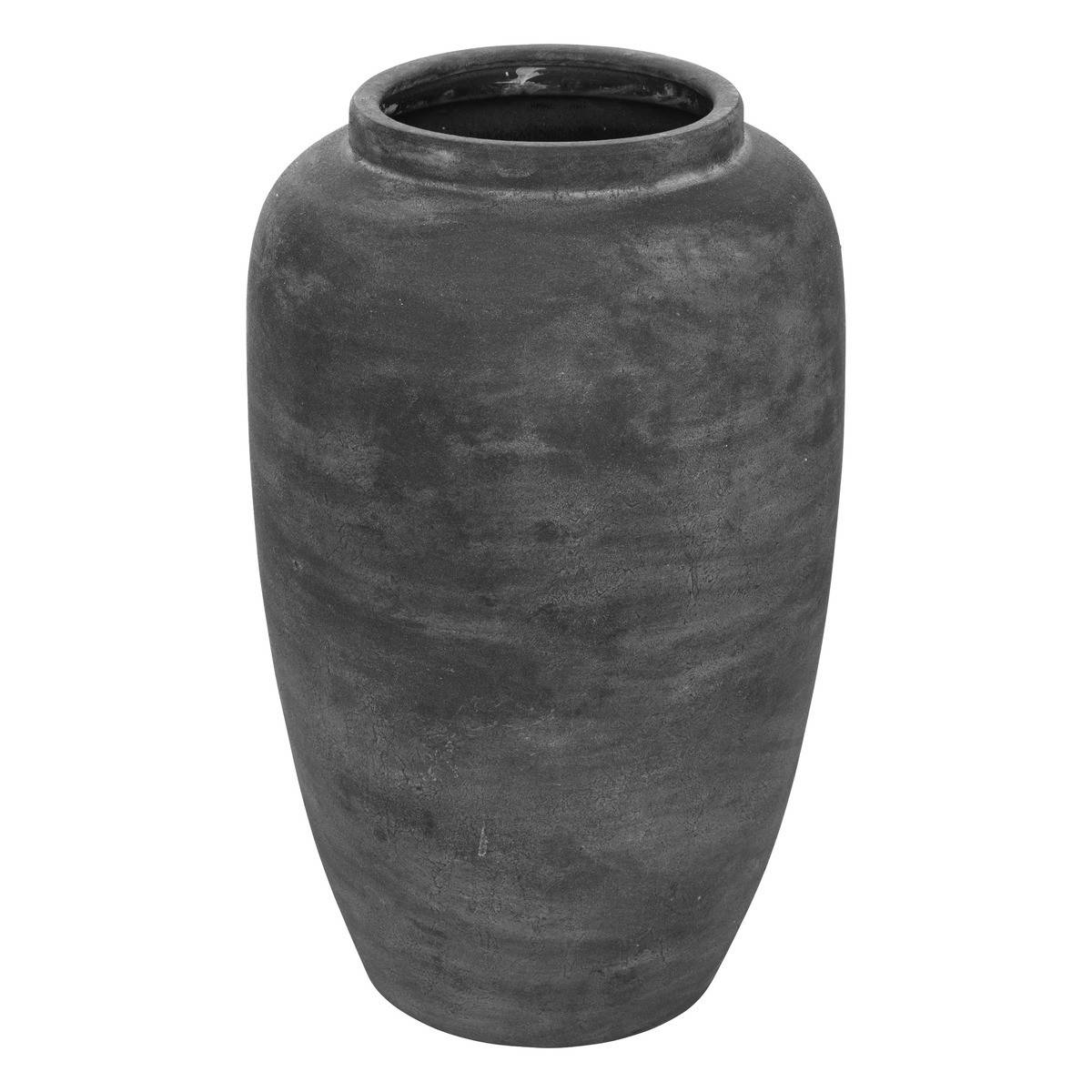 Vase Jarre en céramique Gris Anthracite aspect texturé H 60 cm - Imagen 1