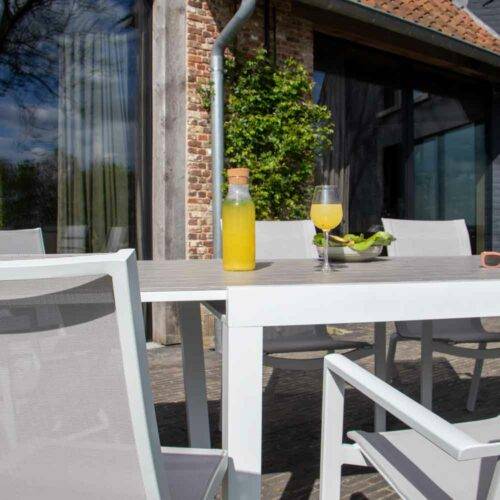 Wilsa Garden - Ensemble de jardin aluminium 10/14 places extensible TULUM avec 10 fauteuils - Imagen 5