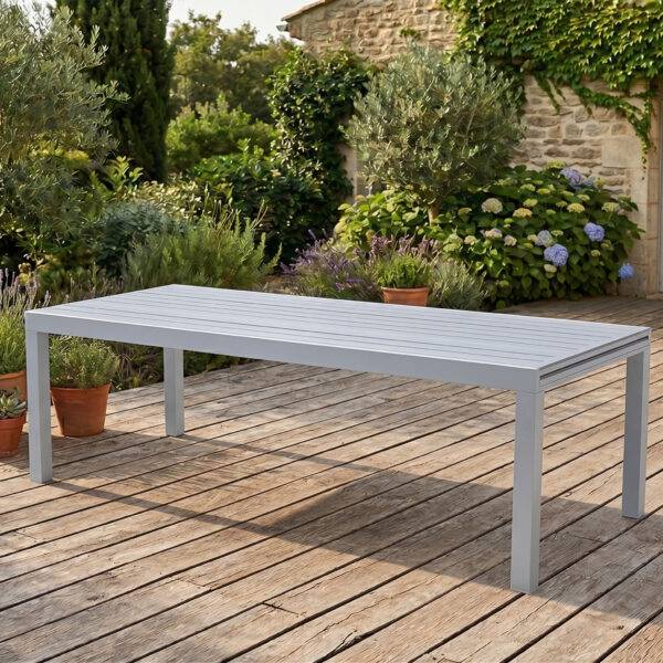 Wilsa Garden - Ensemble de jardin aluminium 10/14 places extensible TULUM avec 10 fauteuils - Imagen 3