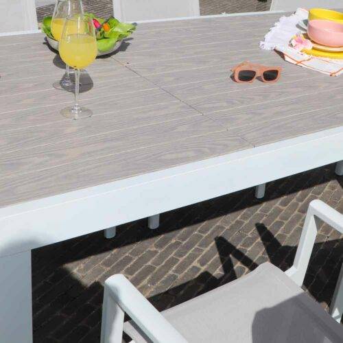 Wilsa Garden - Ensemble de jardin aluminium 10/14 places extensible TULUM avec 10 fauteuils - Imagen 4