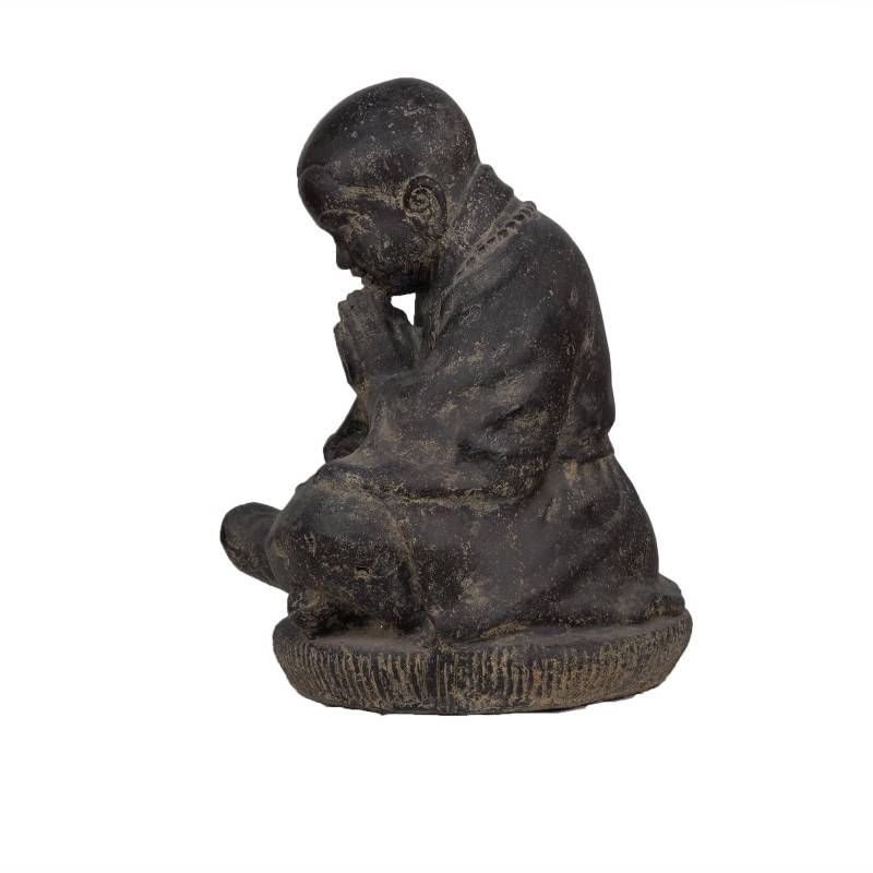 Jardinex - Statue jardin moine bouddhiste assis (grand format) - Gris 47 cm - Jardinex - Image 6