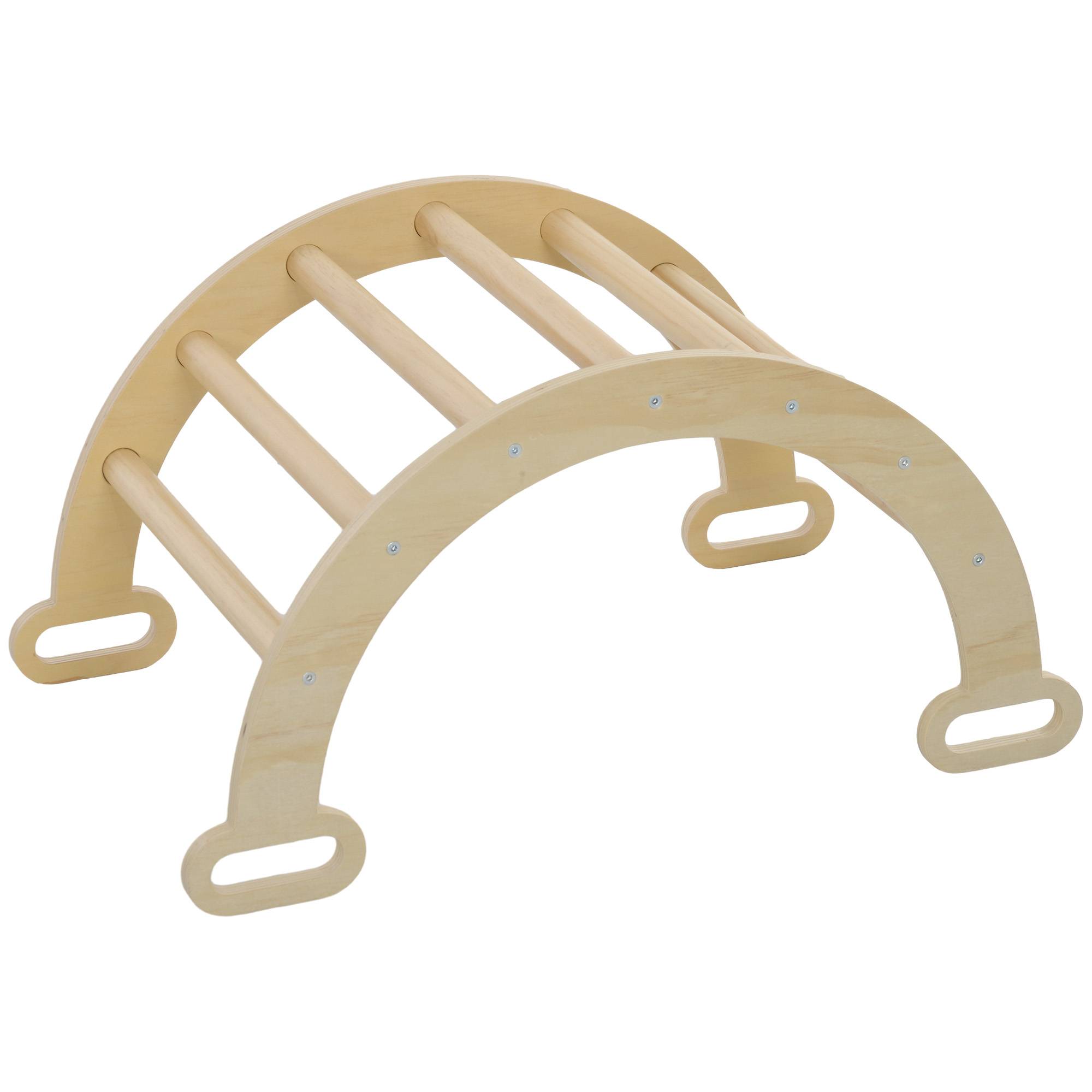 Arche escalade enfants bascule en bois d'intérieur pour garçons & filles, tout-petits de 18 à 48 mois, bois naturel - Image 2