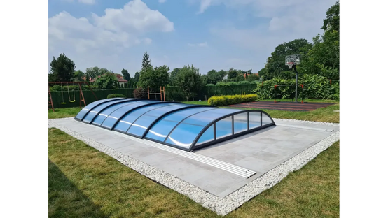 Altanka - Abri de piscine Horizon - 8,61x4,20 m - polycarbonate alvéolaire 8 mm - Couleur Ral7016 Graphite - ECO203 - Imagen 5