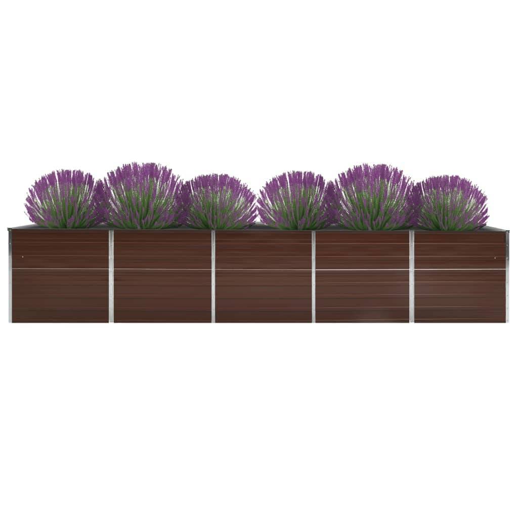 ComfortXL - Bac potager haut en acier galvanisé pour jardin Marron 400x80x77 cm – ComfortXL Outdoor Living - Image 2