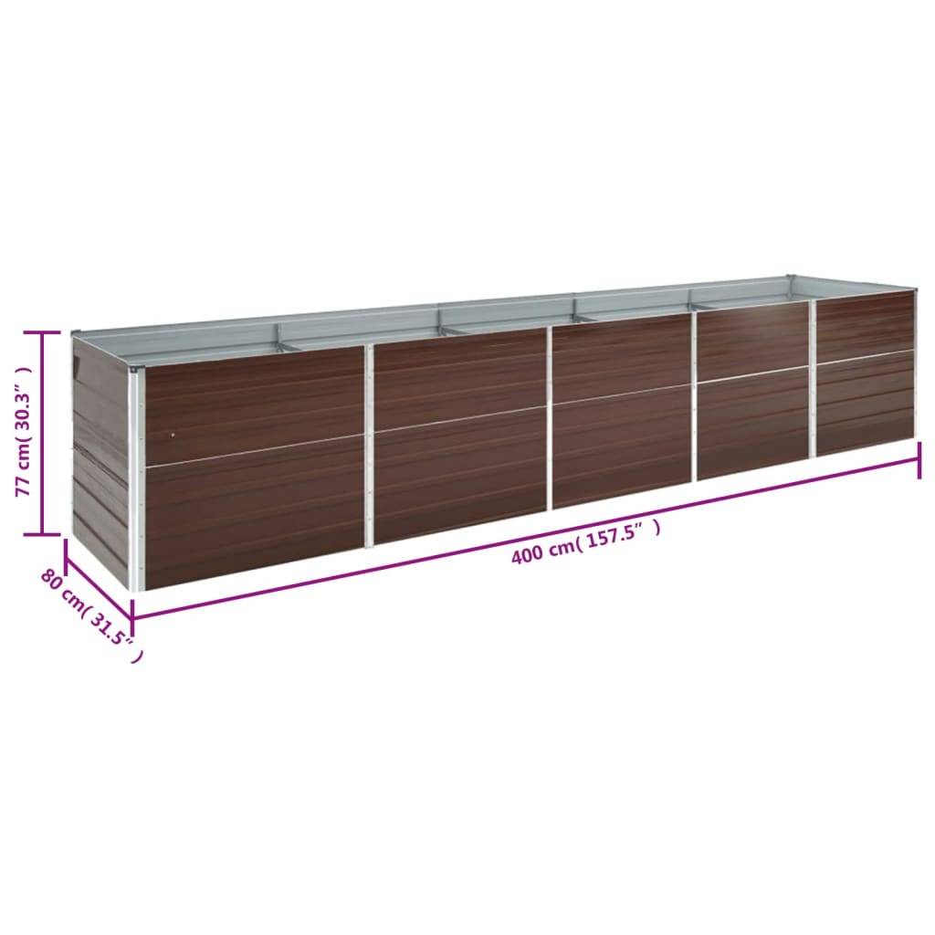 ComfortXL - Bac potager haut en acier galvanisé pour jardin Marron 400x80x77 cm – ComfortXL Outdoor Living - Image 6