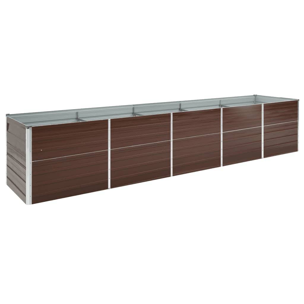 ComfortXL - Bac potager haut en acier galvanisé pour jardin Marron 400x80x77 cm – ComfortXL Outdoor Living - Image 1