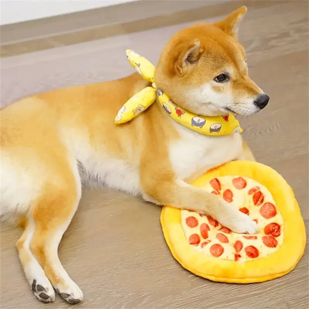 Jouet en peluche pizza pepperoni pour chien MCBOSON - Image 4