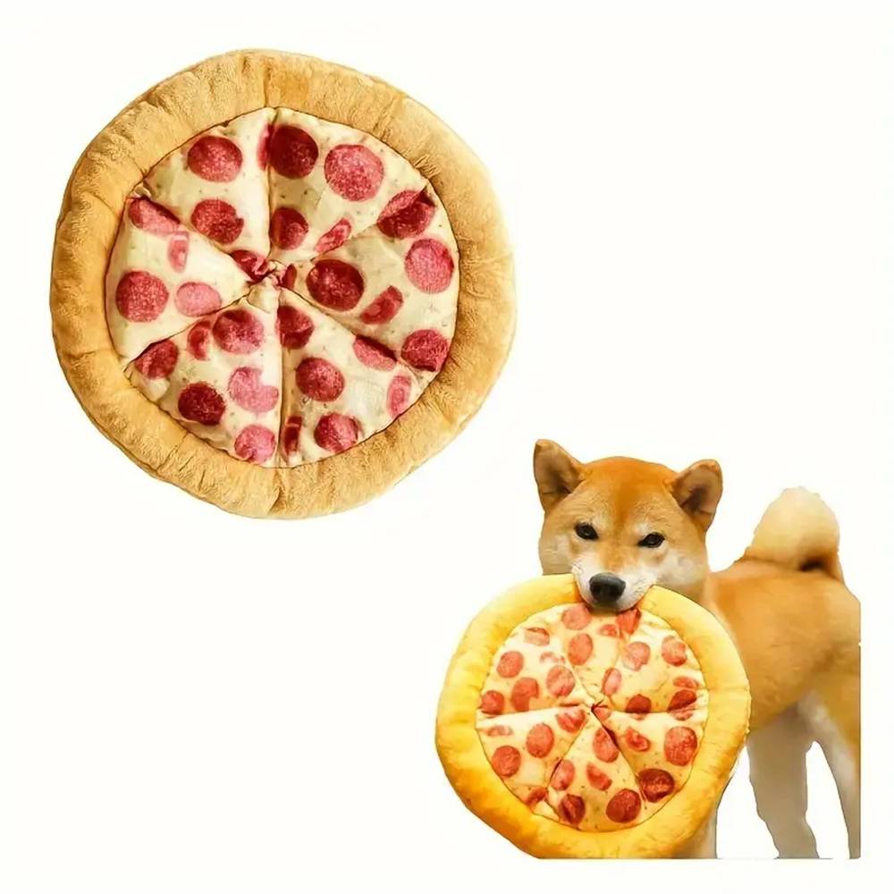 Jouet en peluche pizza pepperoni pour chien MCBOSON - Image 1