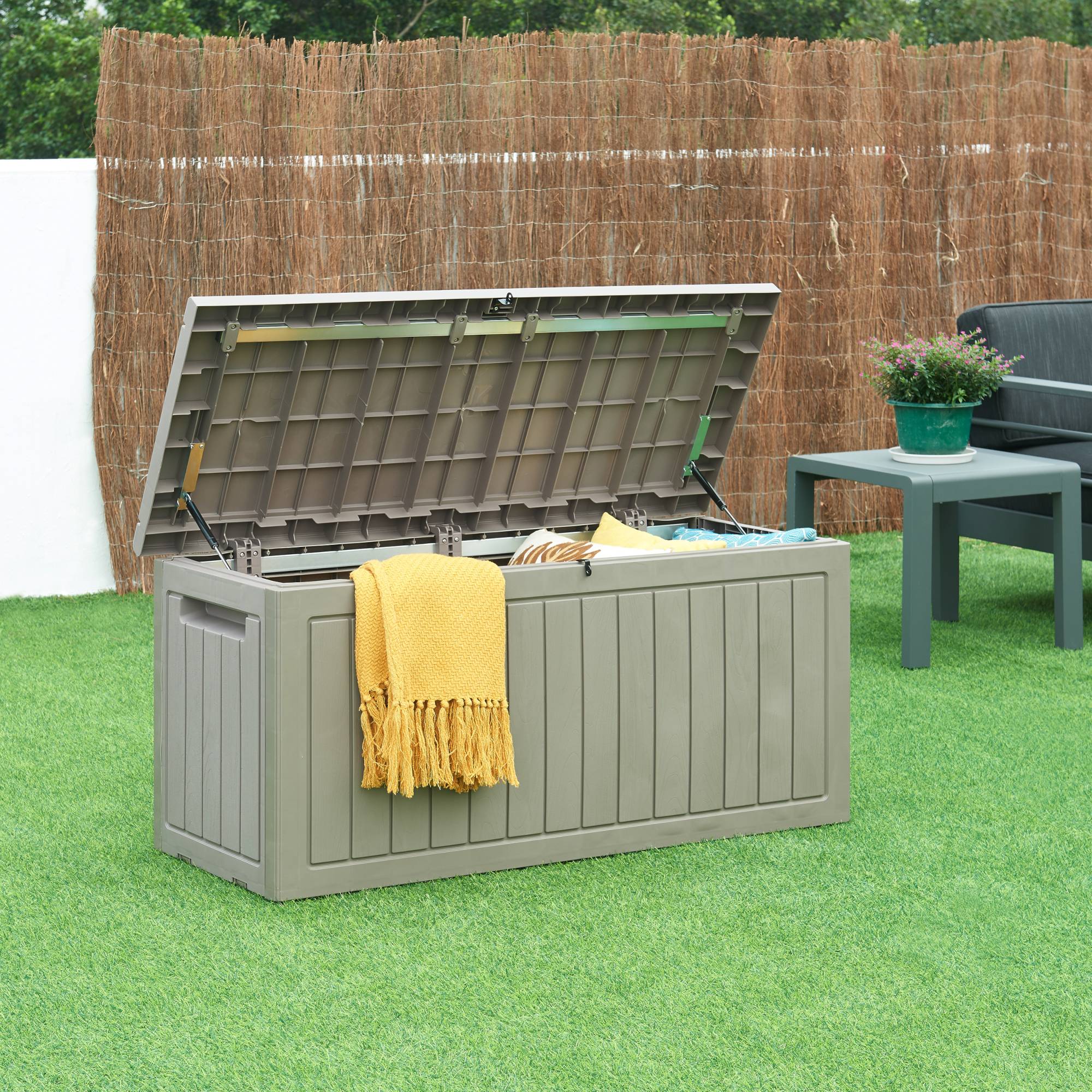 Casa.Pro - Coffre de rangement Filetto 124 x 53 x 57 cm effet bois beige casa.pro - Imagen 3