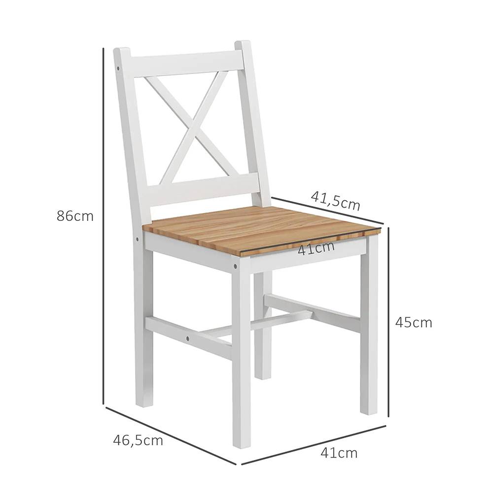 KOMHTOM - Lot de 4 chaises design style maison de campagne, cadre blanc – Parfaites pour salle à manger, cuisine ou salon - Image 4