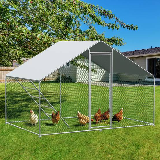 Enclos poulailler 6m² parc grillagé acier galvanisé pour poules protection plein air 3x2m - ComfortXL Outdoor Living - Image 6