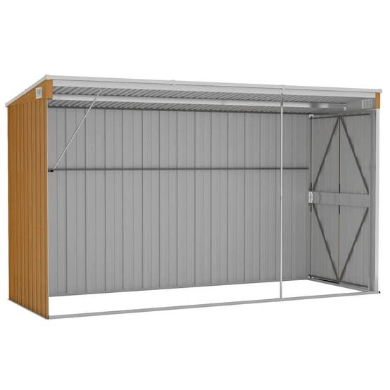 Vidaxl - Abri de jardin mural marron 118 x 288 x 178 cm Acier galvanisé vidaXL 316228 - Image 7