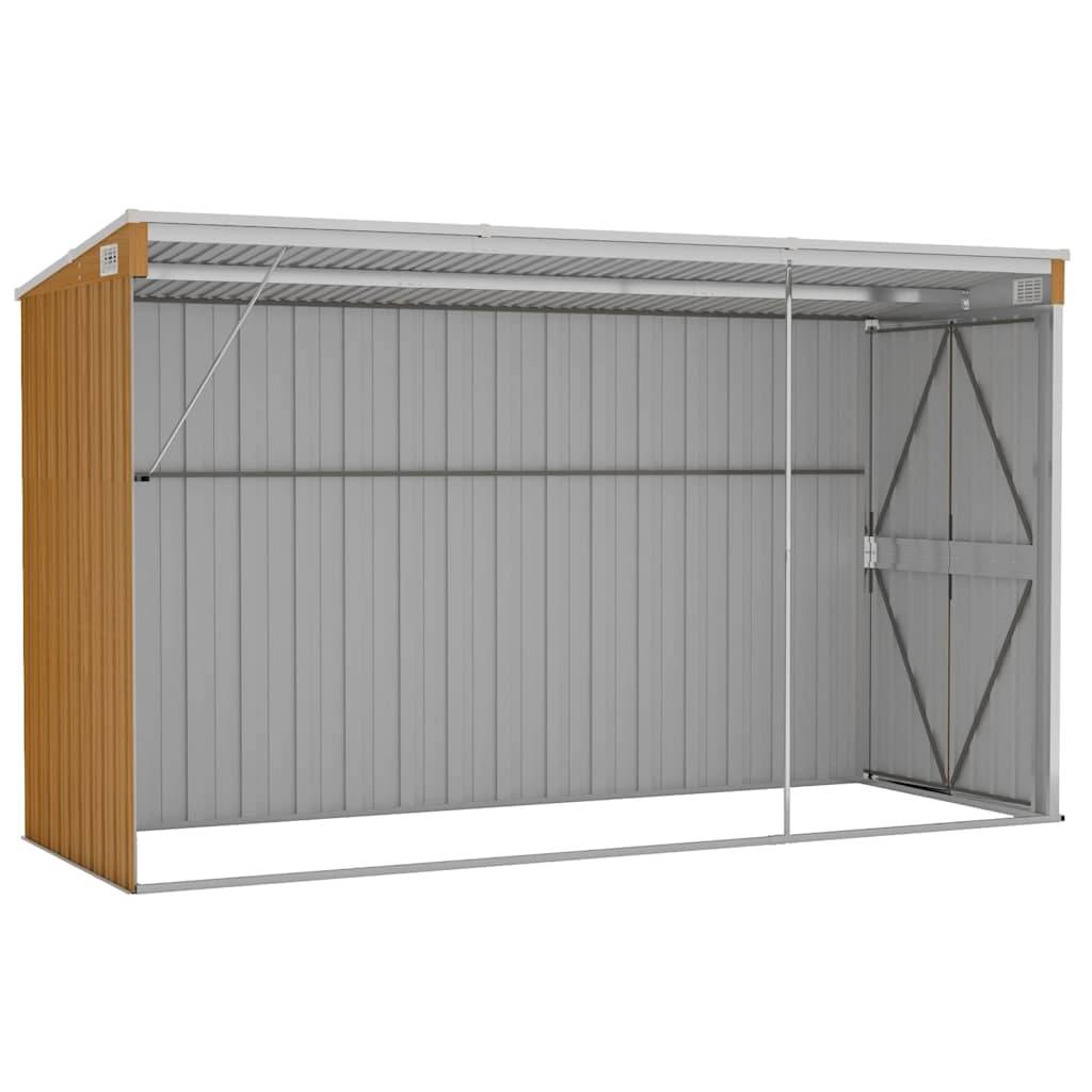 Vidaxl - Abri de jardin mural marron 118 x 288 x 178 cm Acier galvanisé vidaXL 316228 - Image 7