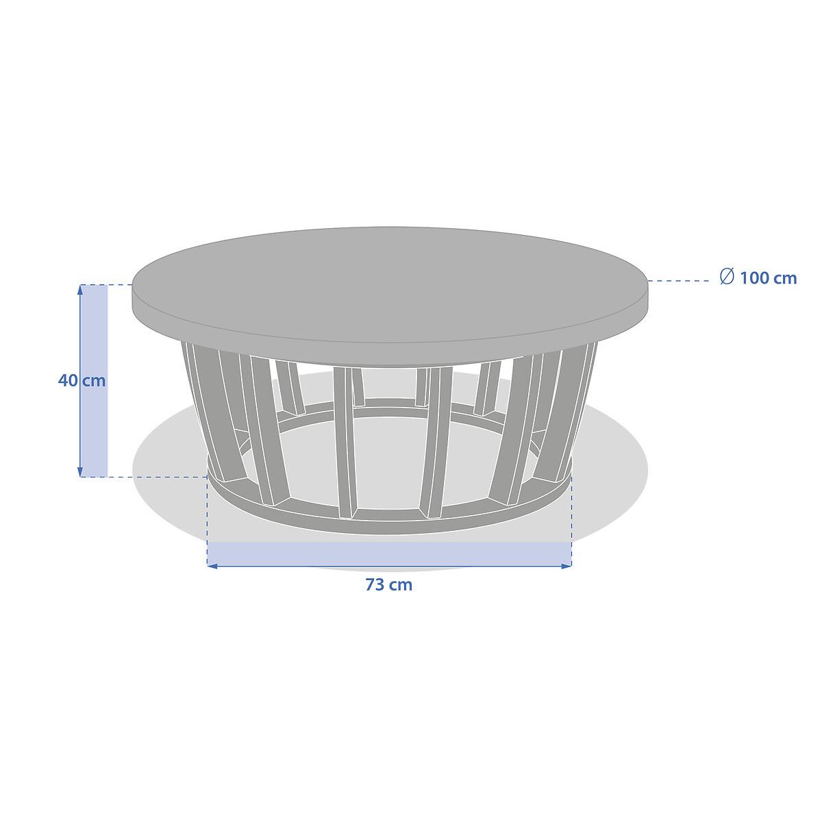 Hesperide - Table basse de jardin ronde "Lemindo" 100cm en eucalyptus Hespéride - Image 6