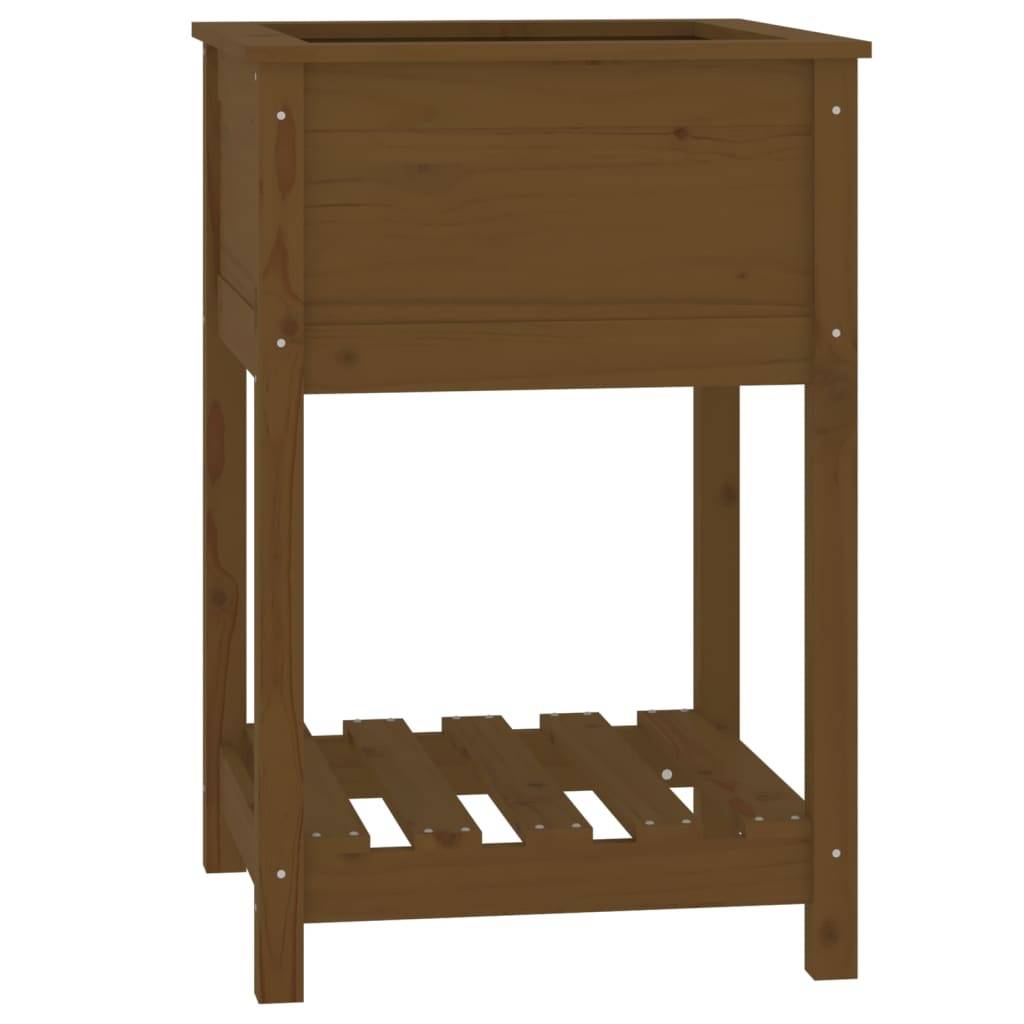 ComfortXL - Carré potager sur pied bois de pin avec étagère jardin couleur miel – ComfortXL Outdoor Living - Image 2