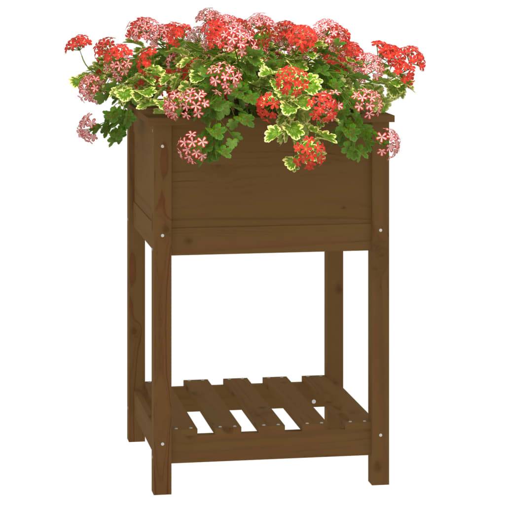 ComfortXL - Carré potager sur pied bois de pin avec étagère jardin couleur miel – ComfortXL Outdoor Living - Image 4