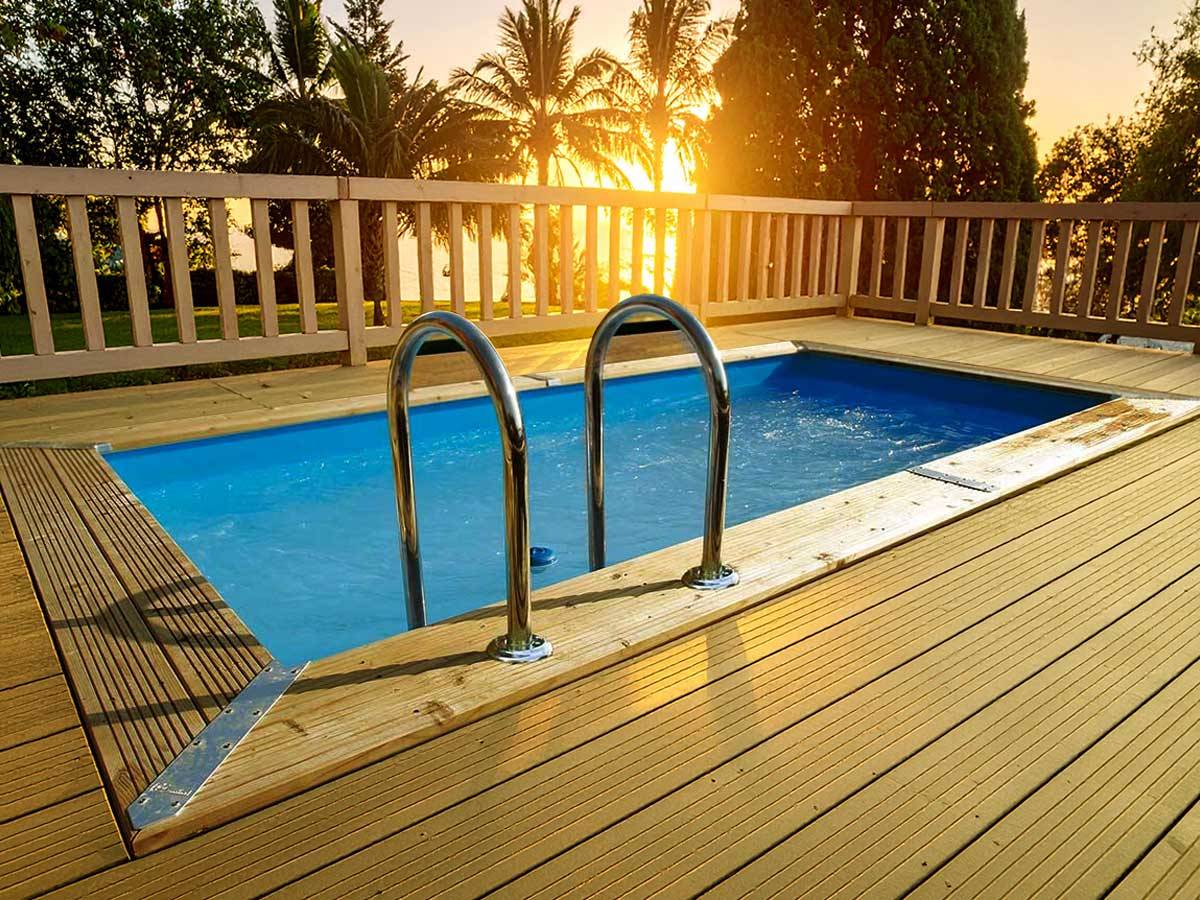 Ubbink - Piscine bois Linéa UrbanPool 4,50 x 2,50 x 1,40 m - Liner bleu - Ubbink - Imagen 1