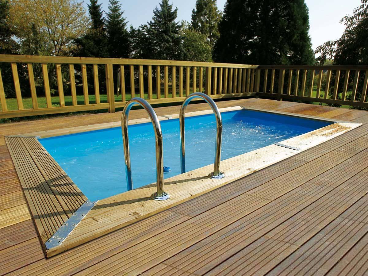 Ubbink - Piscine bois Linéa UrbanPool 4,50 x 2,50 x 1,40 m - Liner bleu - Ubbink - Imagen 2