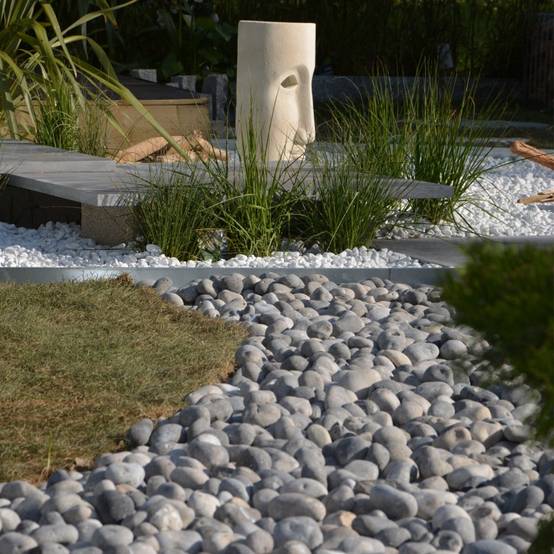 Jardinex - Galet gris bleu 40/60 mm - Sac 25 kg - Gris bleu - Jardinex - Imagen 2