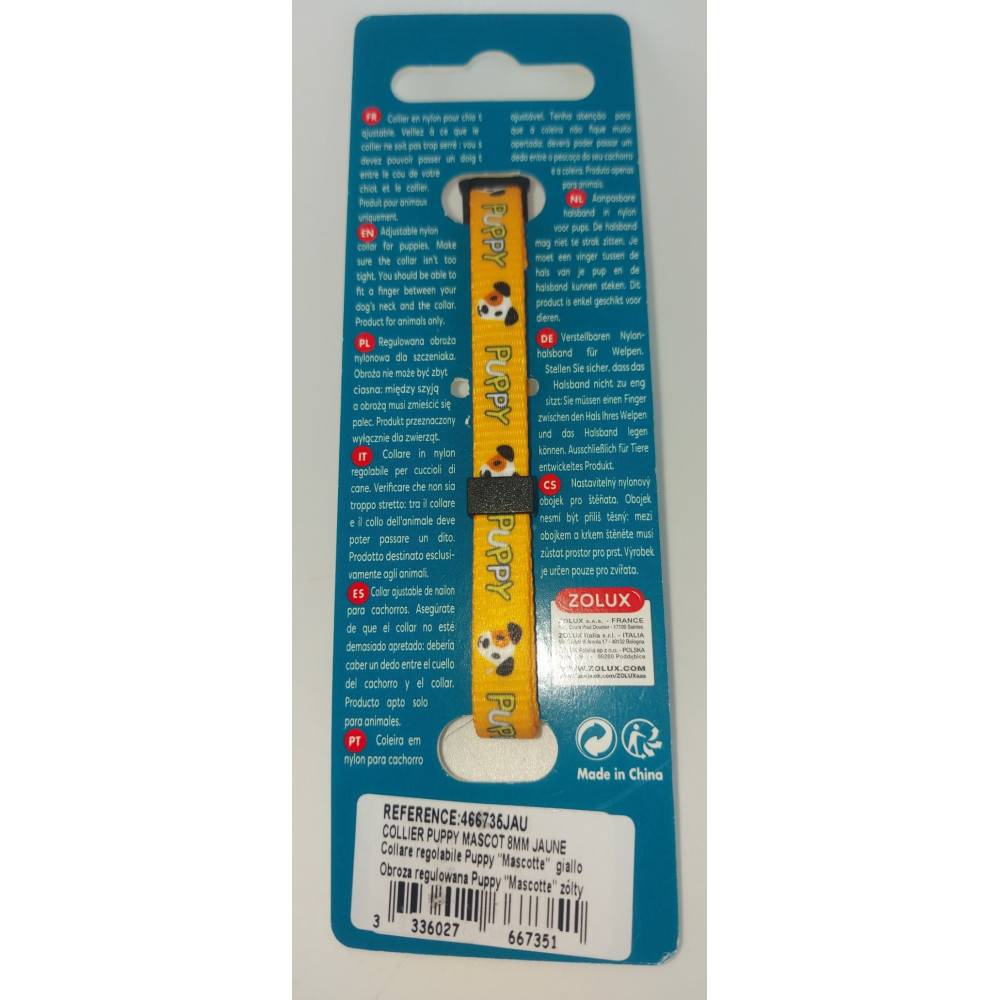Zolux - zolux - Collier PUPPY MASCOTTE 8 mm 16 à 25 cm couleur jaune pour chiots - Image 3